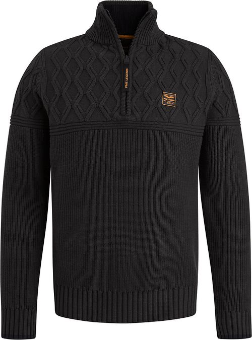 PME Legend Knitted Half Zip Pullover Black Product