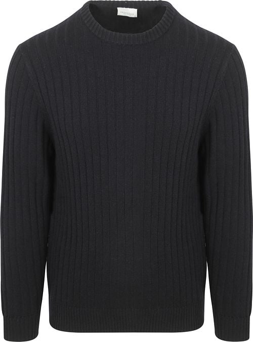 Profuomo Pullover Rib Wool Blend Navy Product