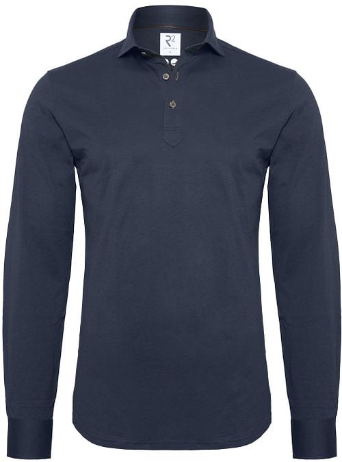 R2 Long Sleeve Polo Shirt Jersey Navy Product