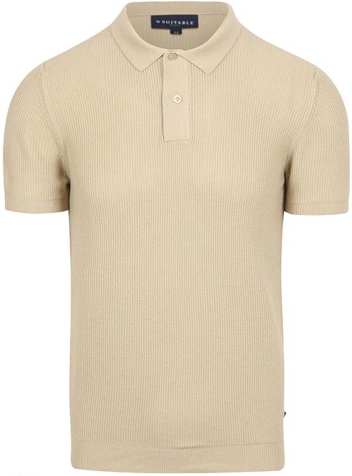 Suitable Respect Polo Shirt Structure Knit Beige Product