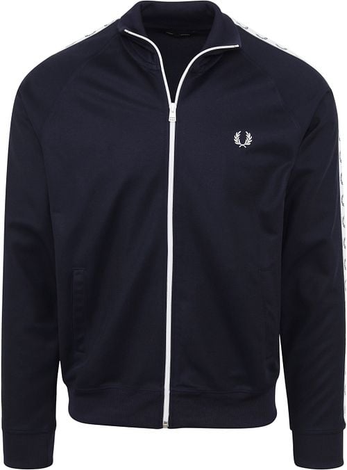 Fred Perry Veste de Survêtement Taped Track Jacket Carbon Bleu Product