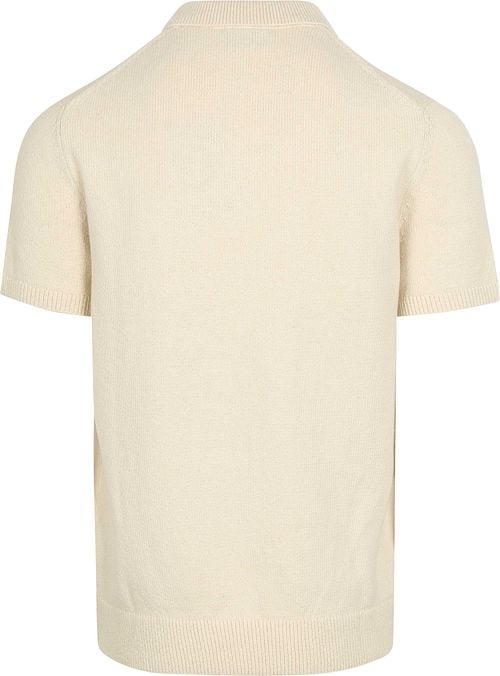 Suitable Heavy Knitted Polo Raw Ecru Product / Achterkant