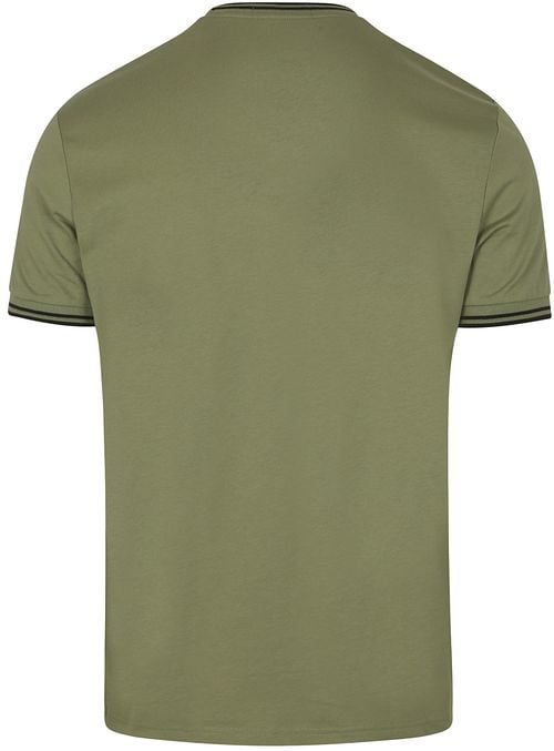 Fred Perry M1588 Twin Tipped T Shirt Green Product / Achterkant