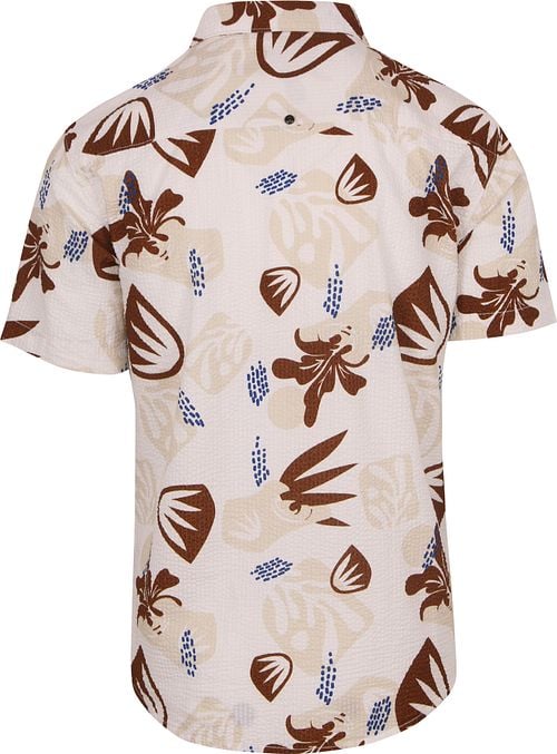 No Excess Short Sleeve Shirt Seersucker Beige Product / Achterkant