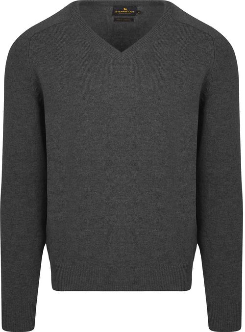 Steppin' Out Pull Col-V Laine Laine D'Agneau Anthracite Product