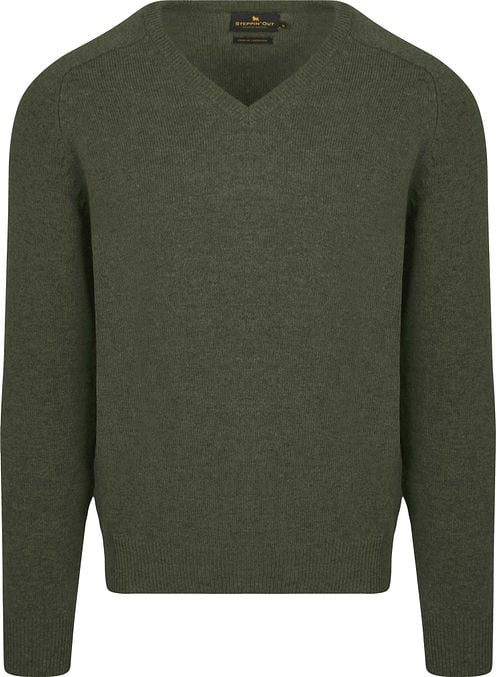 Steppin' Out Pullover V-Ausschnitt Lammwolle Olivgrün Product