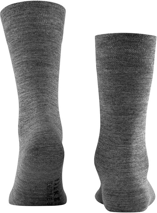 Falke Sock Sensitive Berlin Wool Blend Anthracite Product / Achterkant