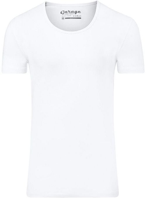 Garage Stretch Basic White Deep O-Neck Product