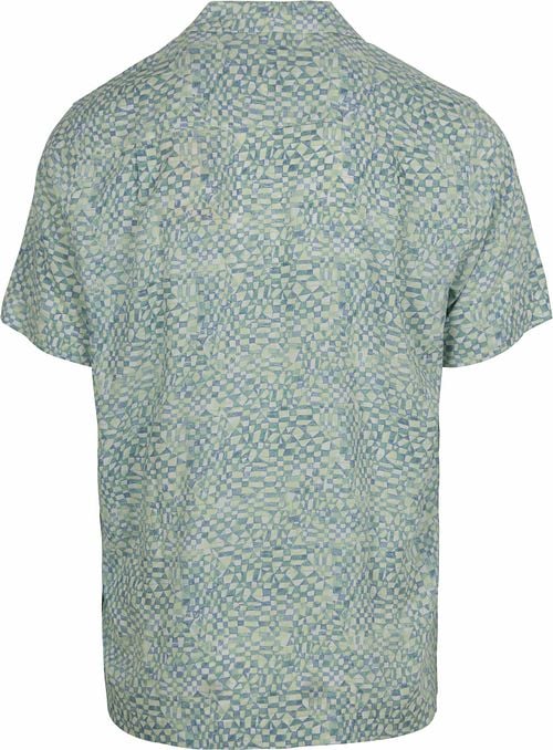 Scotch and Soda Shortsleeve Shirt Print Light Green Product / Achterkant