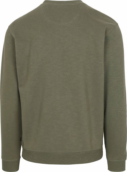 Scotch and Soda Sweater Logo Olive Green Product / Achterkant