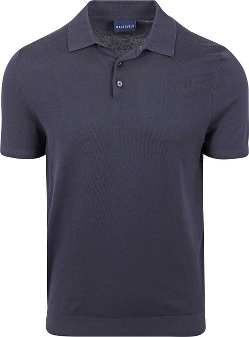 Suitable Knitted Polo Shirt Navy Product