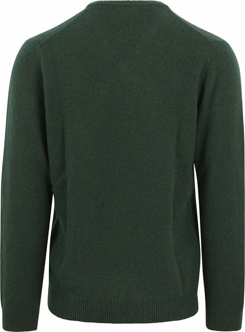 Suitable Lambswool Pullover V-Neck Dark Green Product / Achterkant