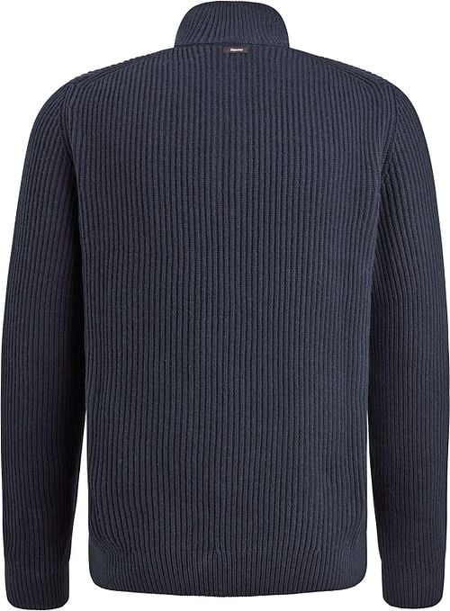 Vanguard Halfzip Pullover Struktur Wool Mix Navy Product / Achterkant