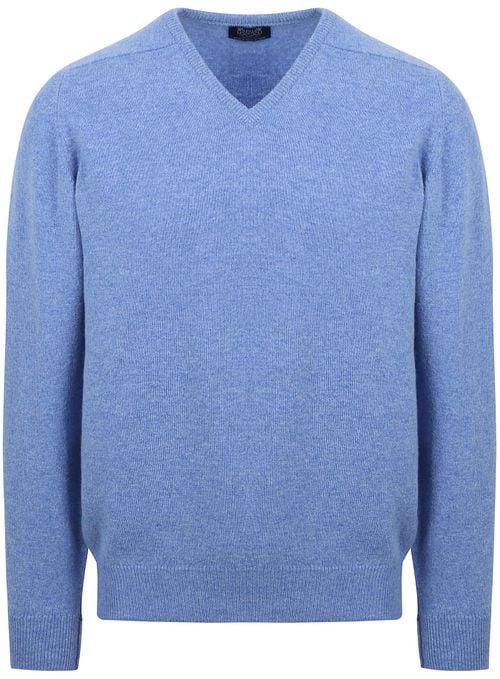 William Lockie Pullover Lamswol V Surf Mid Blue Product
