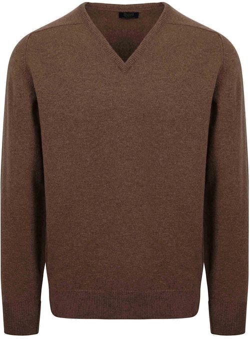 William Lockie V-Ausschnitt Pullover Lammwolle Mocha Product