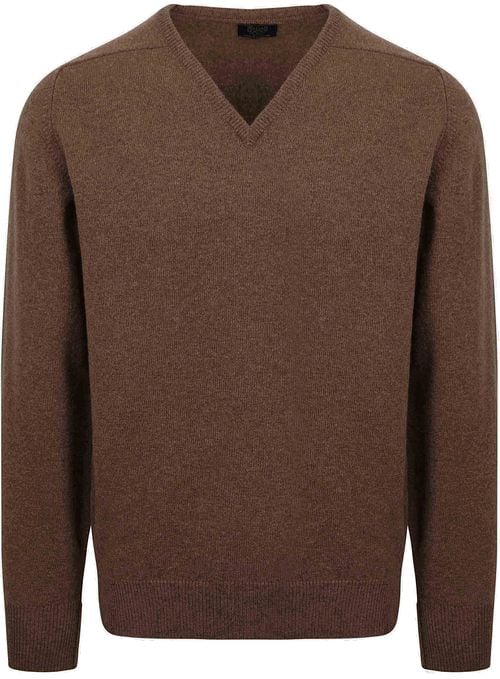 William Lockie V-Neck Lambswool Mocha Product