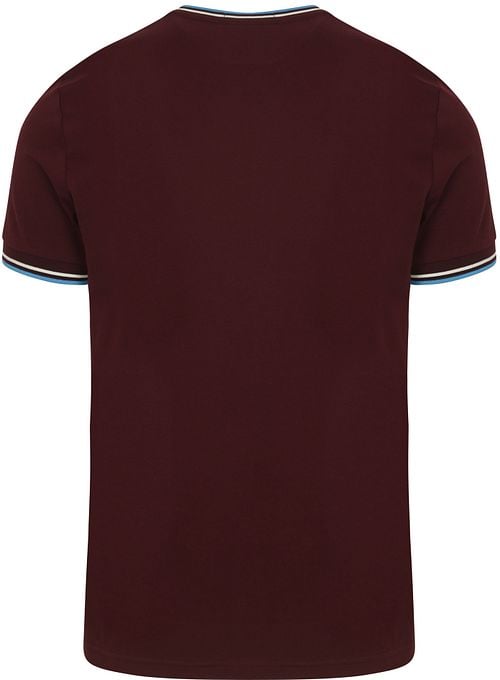 Fred Perry M1588 Twin Tipped T Shirt Bordeaux Product / Achterkant