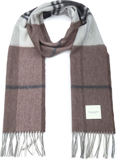 Profuomo Scarf Lambswool Bruin Checkered Product