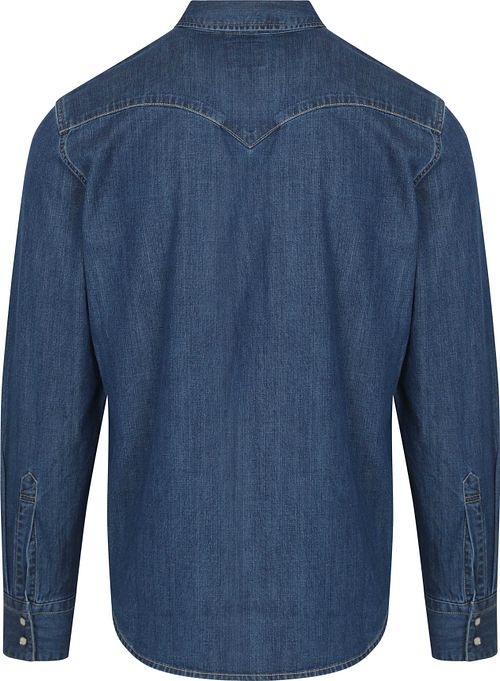 Levi's Barstow Western Shirt Mid Blue Product / Achterkant