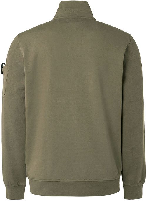 No Excess Cardigan Twill Dark Green Product / Achterkant