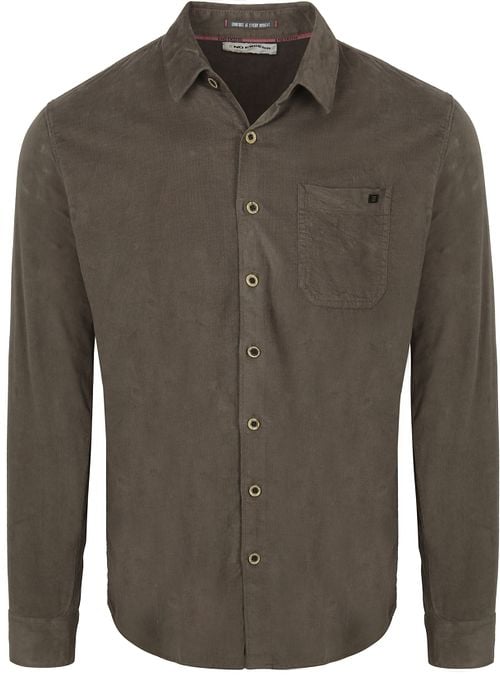 No Excess Fine Corduroy Hemd Dark Clay