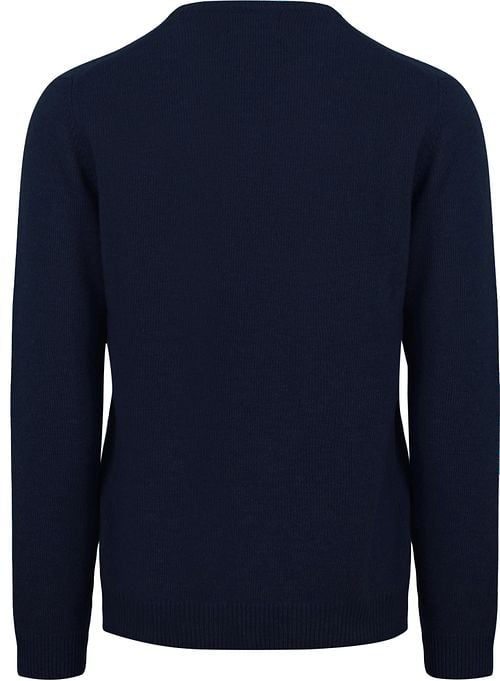 Suitable Lamswol Trui V-Hals Donkerblauw Product / Achterkant