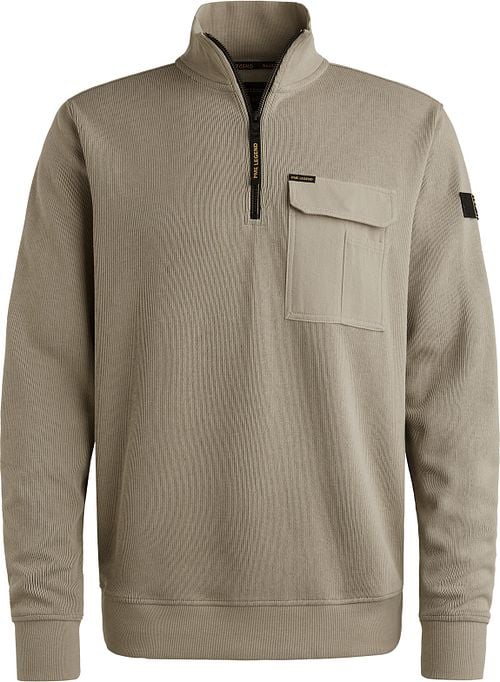 PME Legend Half Zip Sweater Interlock Jersey Kaki
