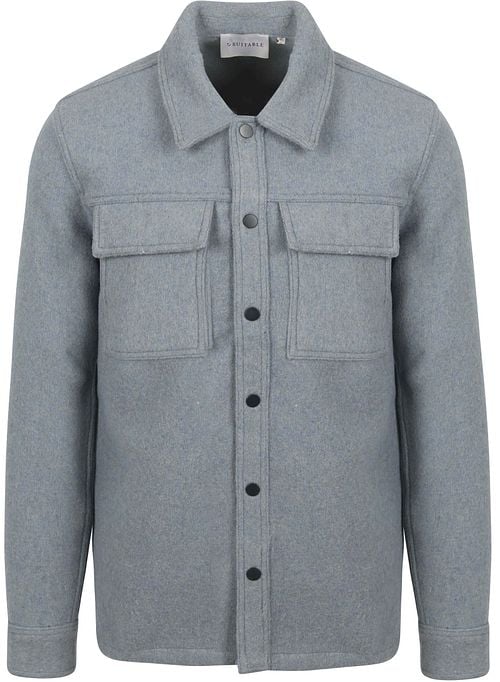 Suitable Overshirt Wool Blend Blauw Product