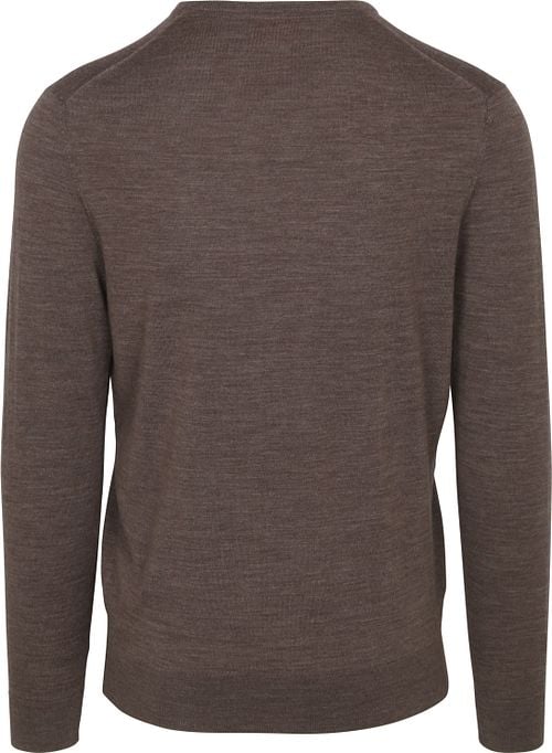 Suitable Merino Pullover V-Hals Taupe Product / Achterkant