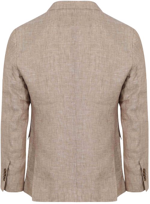 Suitable Veste de Costume Pepita De Lin Beige Product / Achterkant