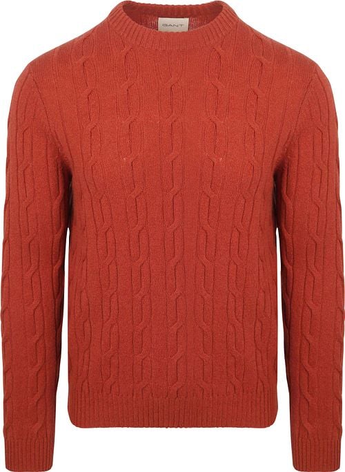 Gant Pullover Crewneck Lambswool Cable Modern Rust Product