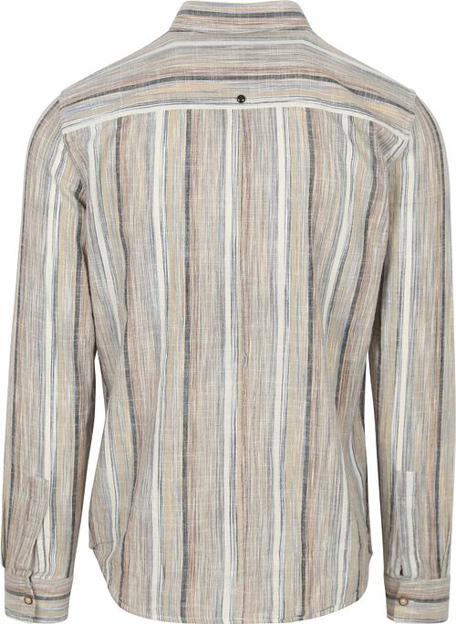 No Excess Chemise Beige Rayé Product / Achterkant