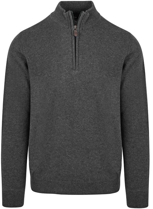 Suitable Half Zip Trui Lamswol Antraciet Product
