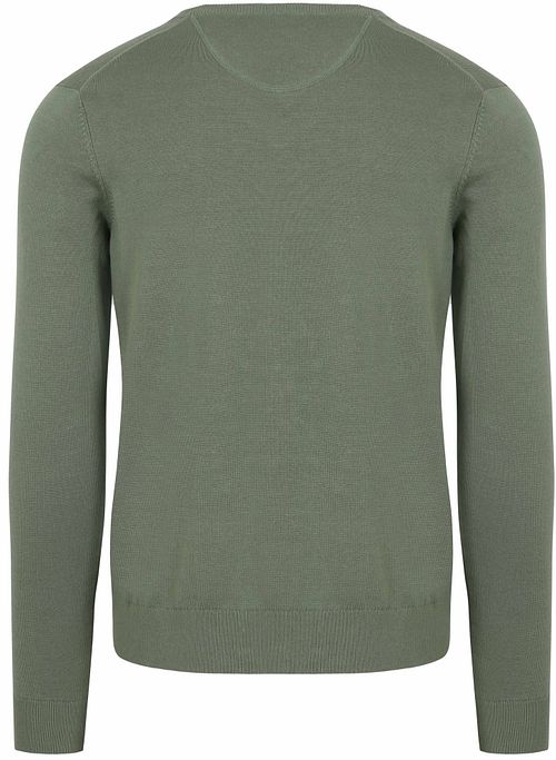 Suitable Respect Cotton Vinir Pullover Mid Green Product / Achterkant