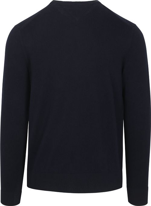 Tommy Hilfiger Pull Cotton Kashmir Marine Product / Achterkant