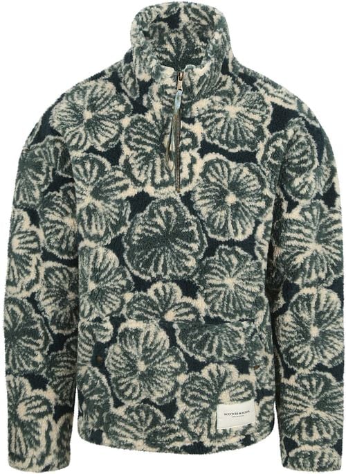Scotch and Soda Polar Fleece Half Zip Pullover Dunkelgrün Product