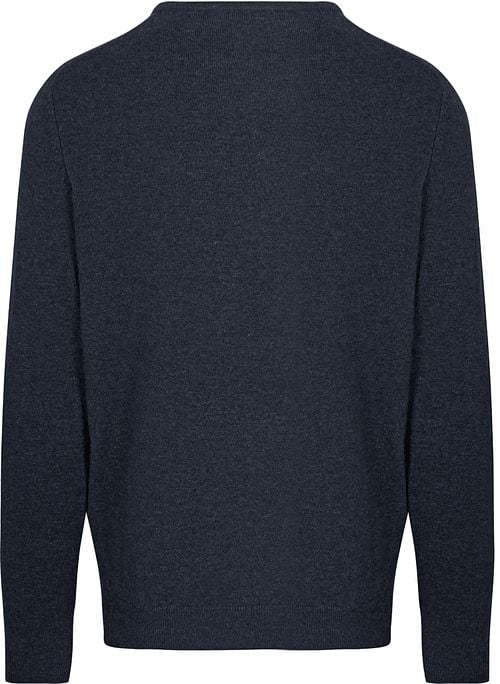 Steppin' Out Pullover Col-V Laine Merino Marine Product / Achterkant