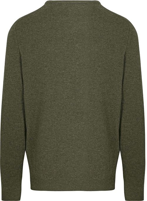 Steppin' Out Pullover V-Ausschnitt Merinowolle Olivgrün Product / Achterkant