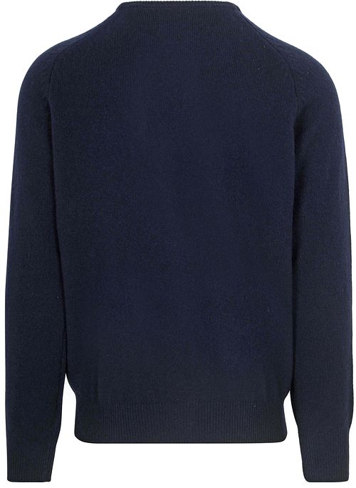 Steppin' Out Pullover Lammwolle Navy Product / Achterkant
