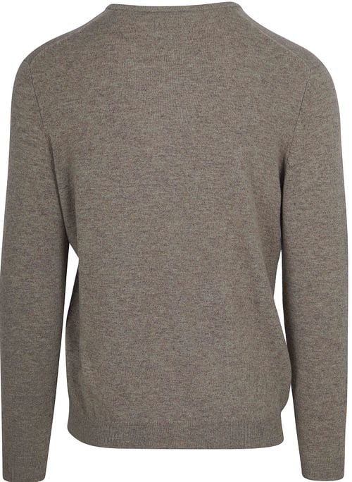 Steppin' Out Pullover V-Neck Merino Wool Taupe Product / Achterkant