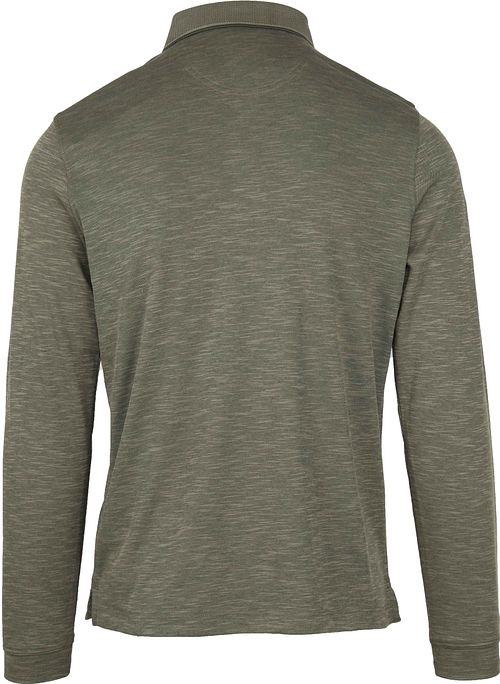 Suitable Long Sleeve Polo Groen Product / Achterkant