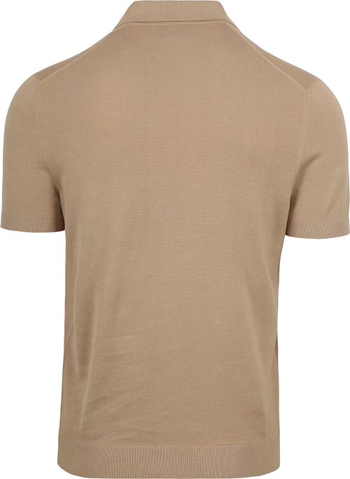 Suitable Knitted Poloshirt Beige Product / Achterkant