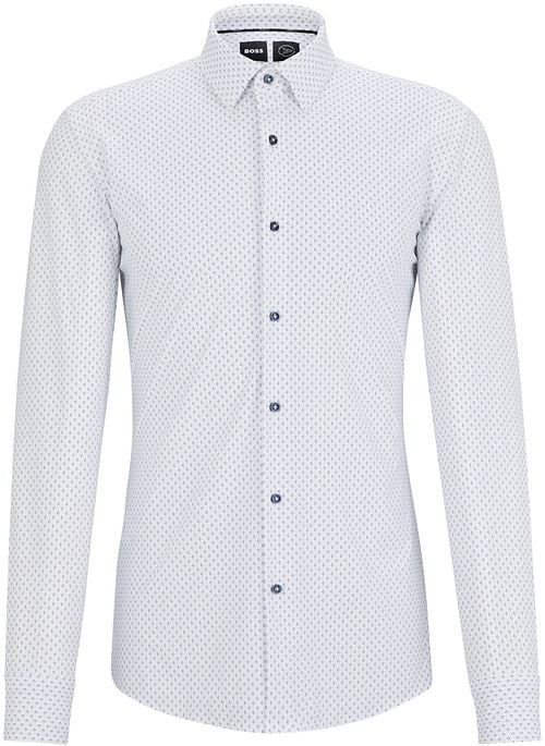 BOSS Hank Hemd Stretch Druck Weiß Product
