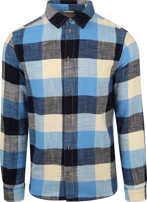 KnowledgeCotton Apparel Shirt Blue Plaid Product