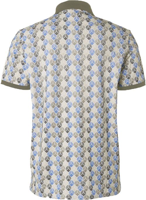 No Excess Poloshirt Druck Blau Grün Product / Achterkant