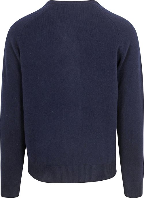 Steppin' Out Pullover V-Neck Lambswool Navy Product / Achterkant