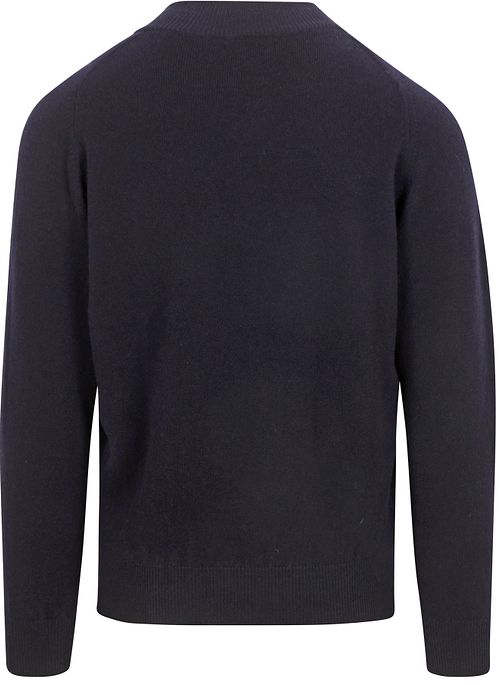 William Lockie Half Zip Pullover Lambswool Navy Product / Achterkant