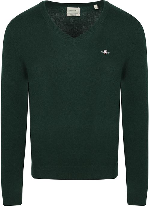 Gant Pullover V-Neck Wool Blend Dark Green Product