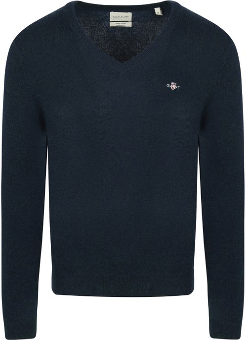 Gant Pullover V-Neck Wool Blend Navy Melange Product