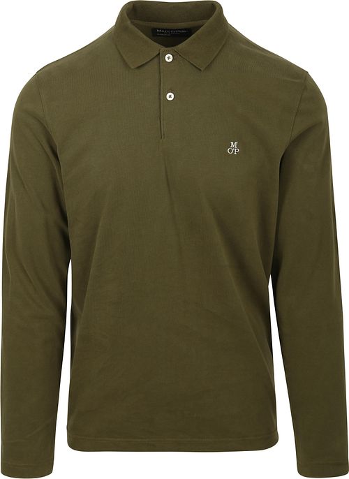 Marc O'Polo Langarm Polohemd Olivegrün Product